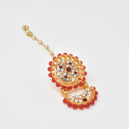 Rajputi Borla Mangtikka studded with Pearl Stone for women