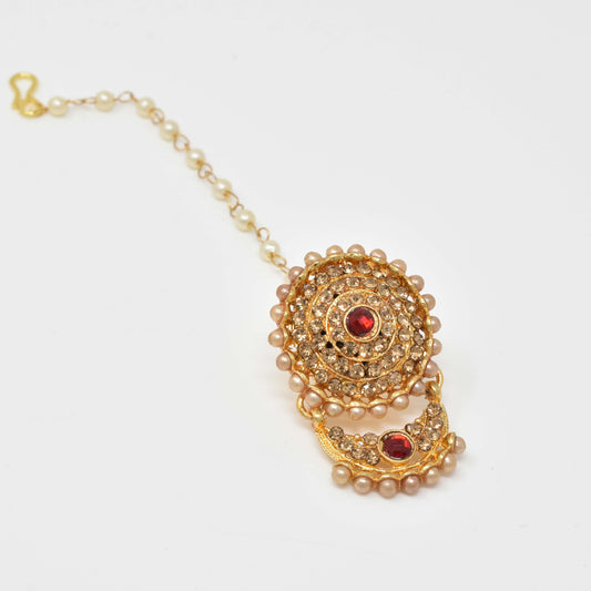 Rajputi Borla Mangtikka studded with Pearl Stone for women