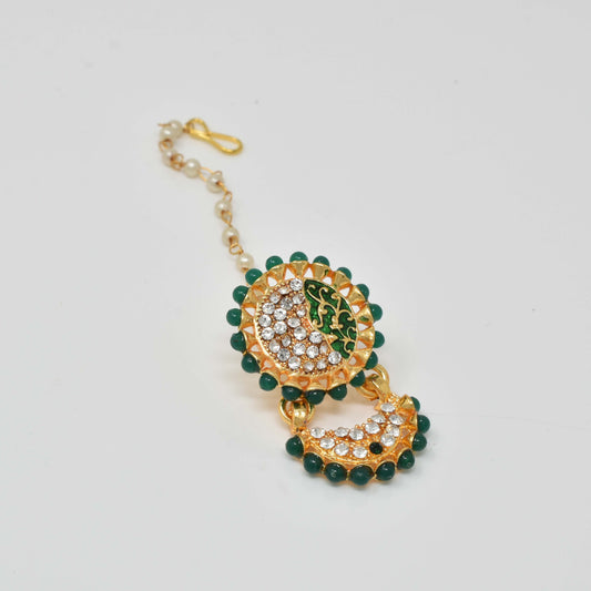 Rajputi Borla Mangtikka studded with Pearl Stone for women