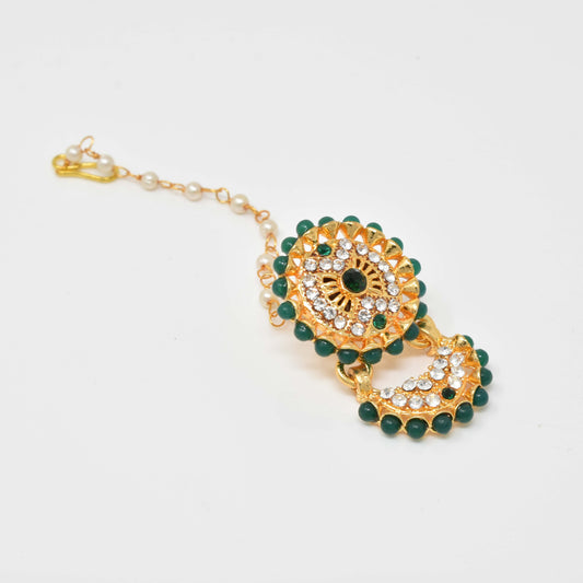 Rajputi Borla Mangtikka studded with Pearl Stone for women