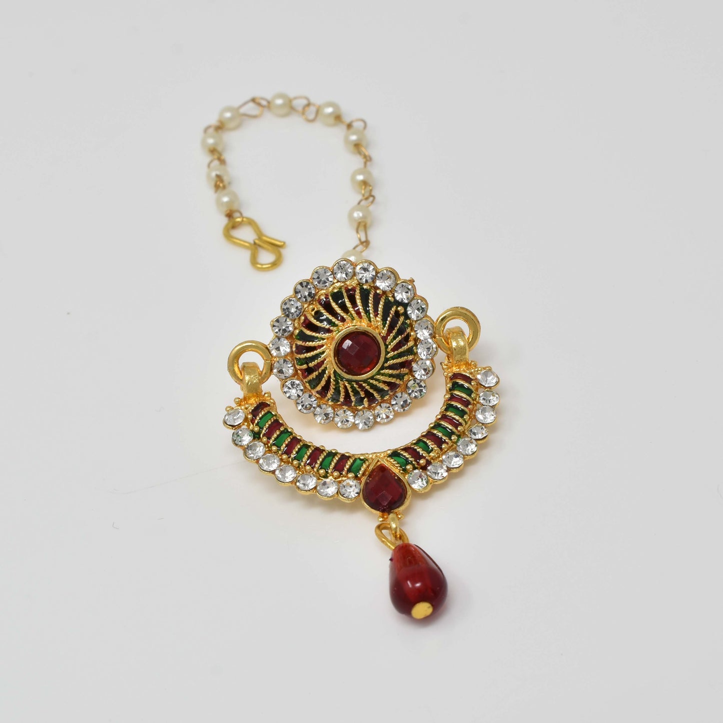 Rajputi Borla Mangtikka studded with Pearl Stone for women