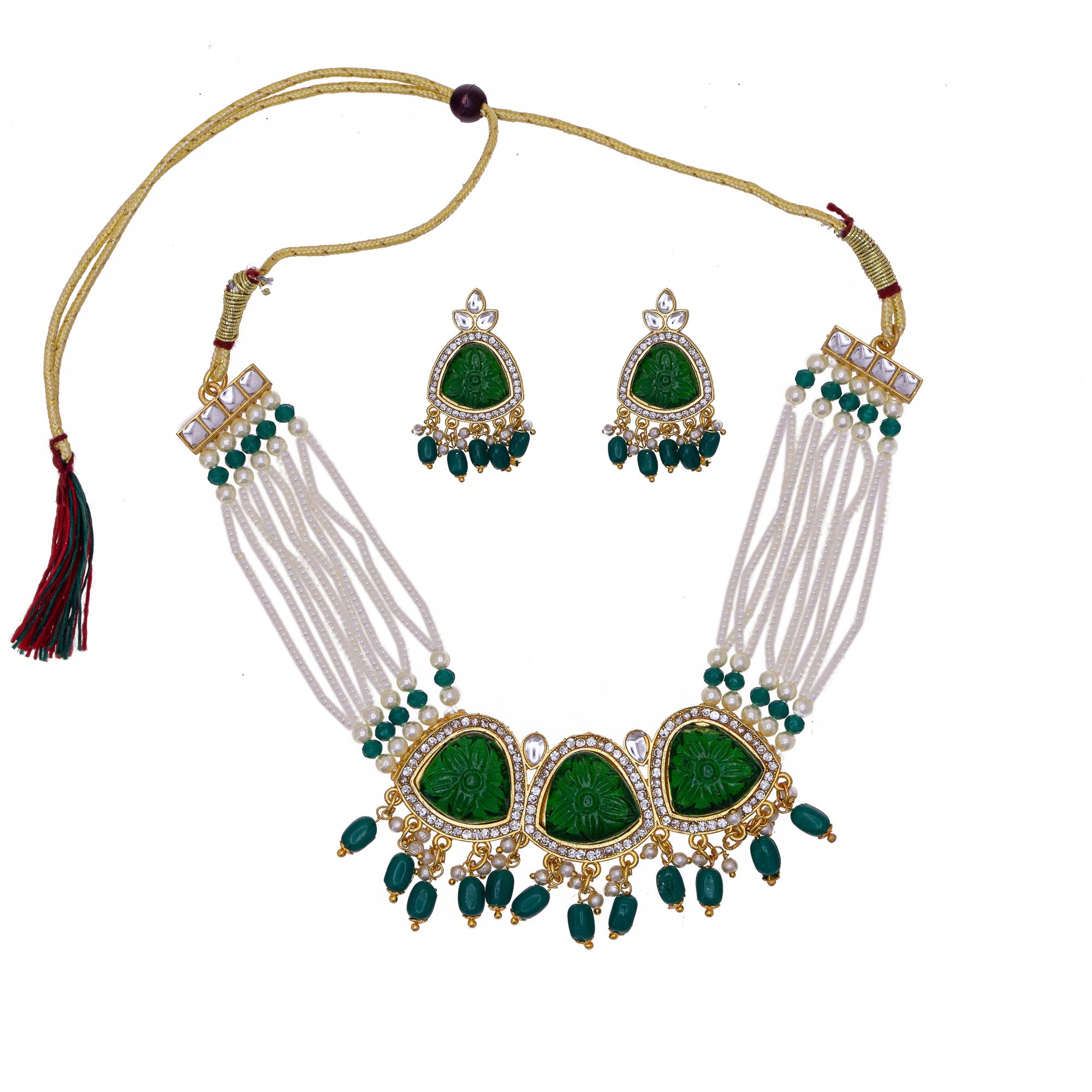 Traditional Rajputi Moti Choker Chik Set