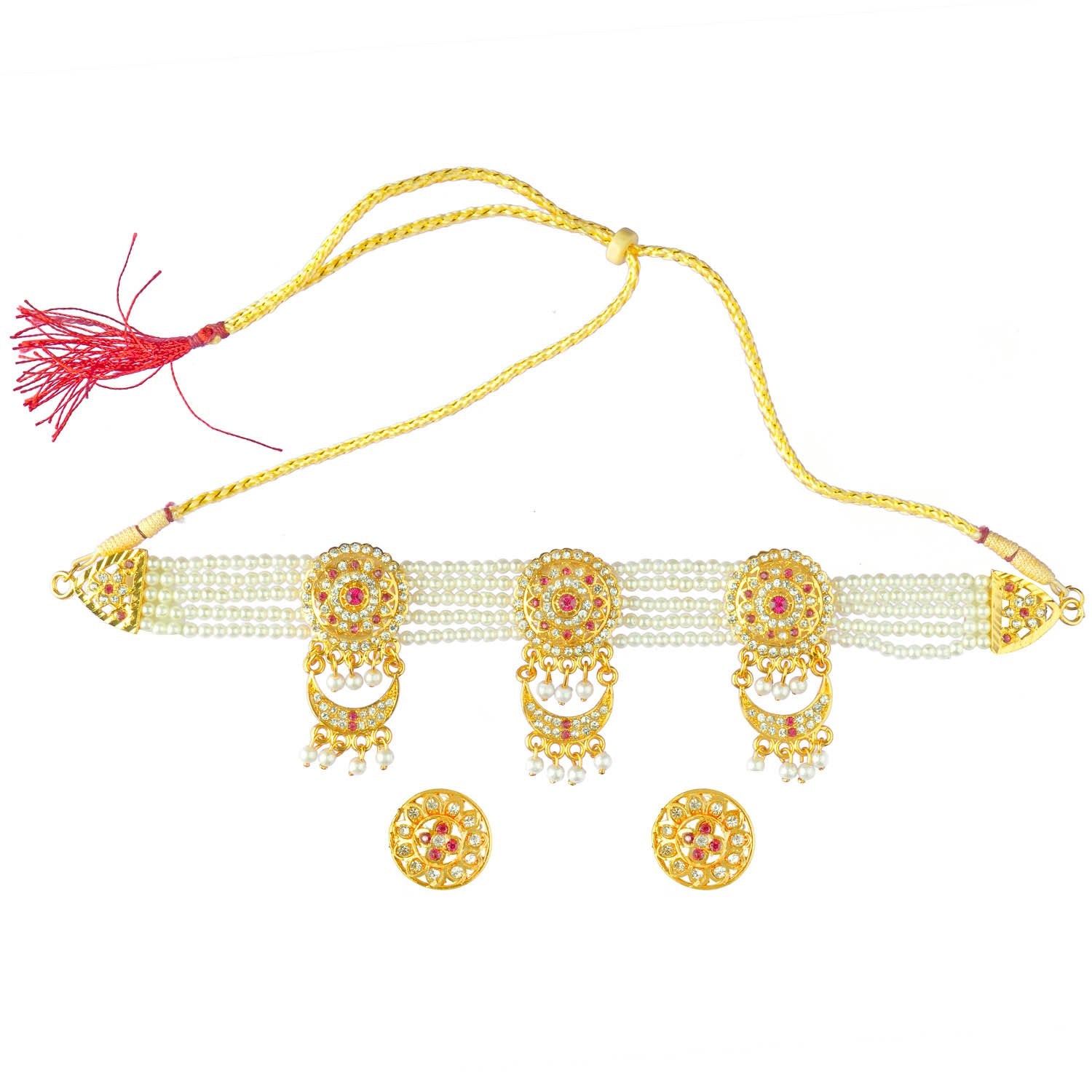 Royal Rajputi Moti Choker Chik Set