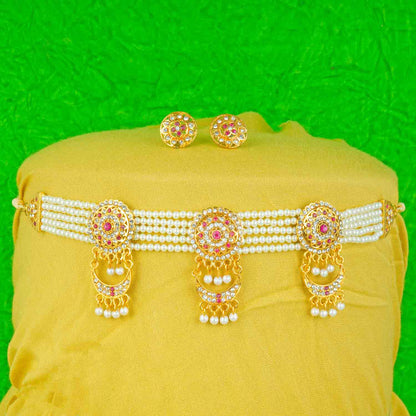 Royal Rajputi Moti Choker Chik Set