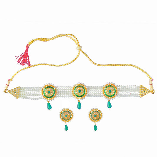 Royal Rajputi Moti Choker Chik Set