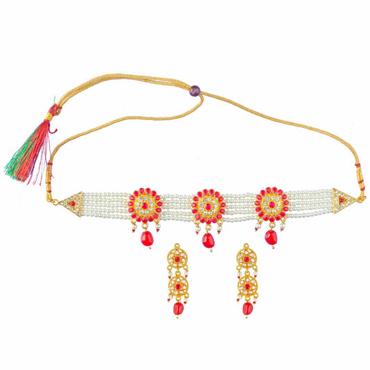 Royal Rajputi Moti Choker Chik Set