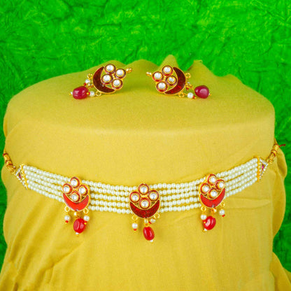 Royal Rajputi Moti Choker Chik Set