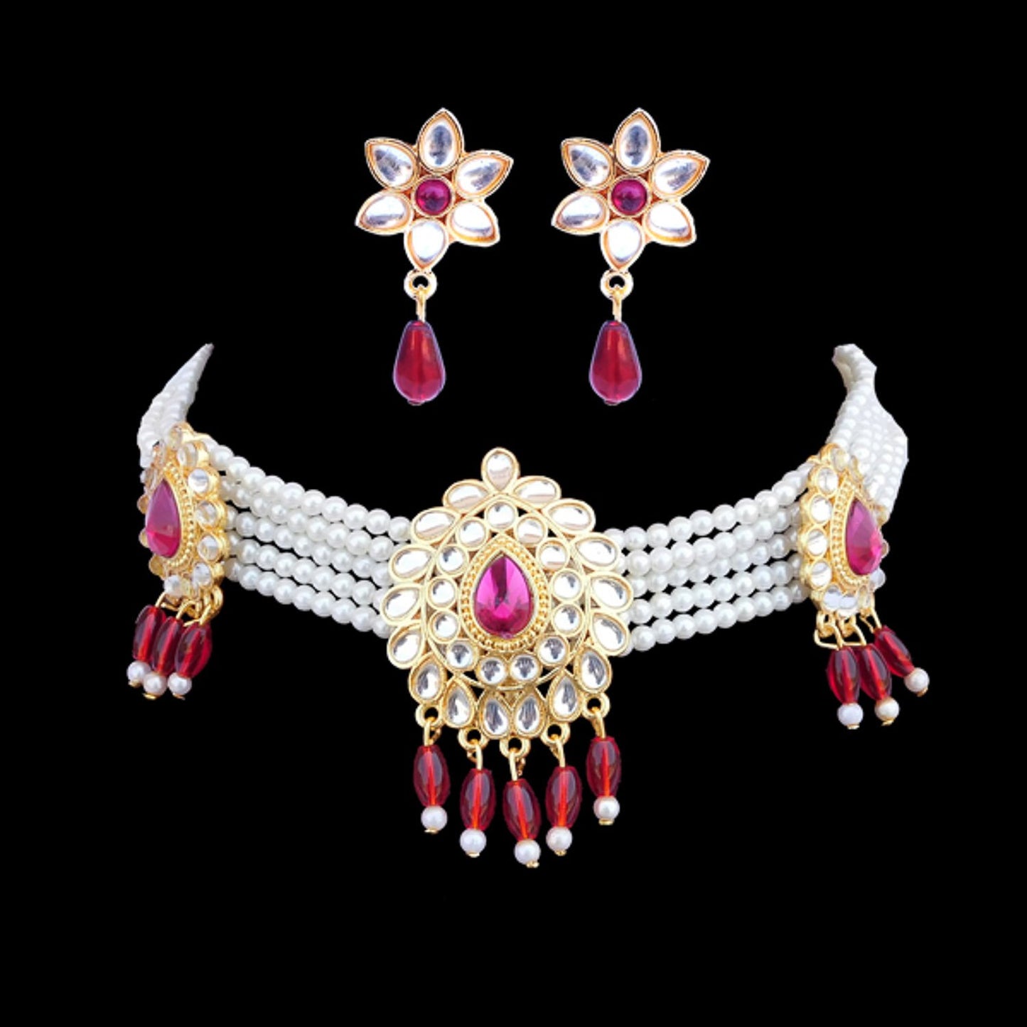 Royal Rajputi Moti Choker Chik Set