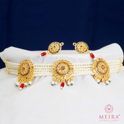 Eye Catchy Multy color Meenakari Work Rajputi Choker Set