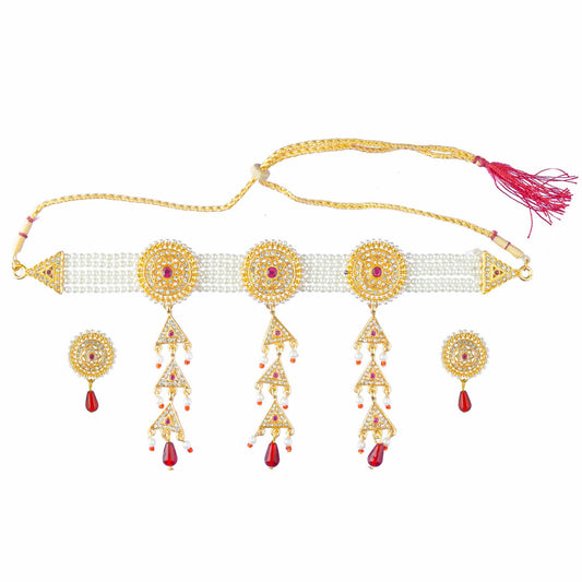 Royal Rajputi Moti Choker Chik Set