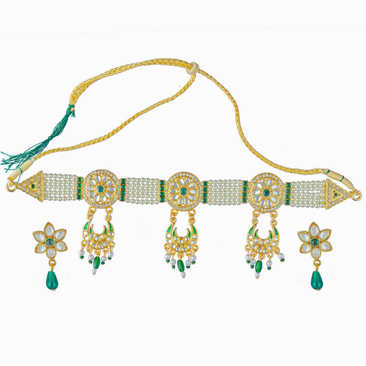 Royal Rajputi Moti Choker Chik Set