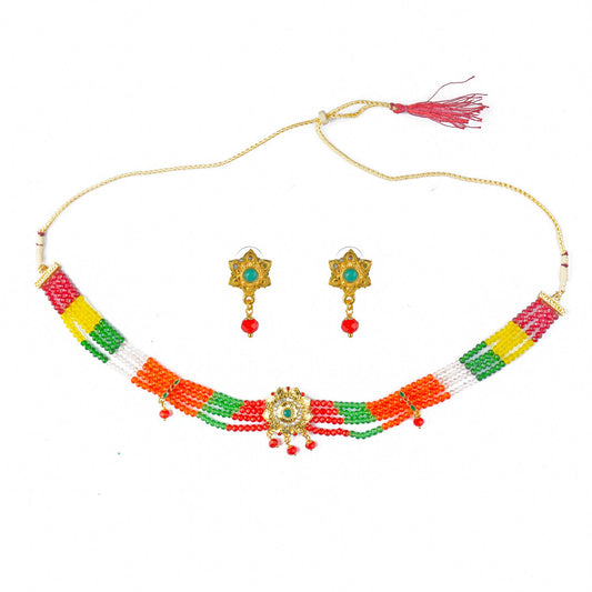 Royal Rajputi Moti Choker Chik Set