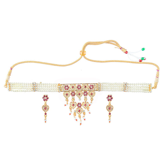 Royal Rajputi Moti Choker Chik Set