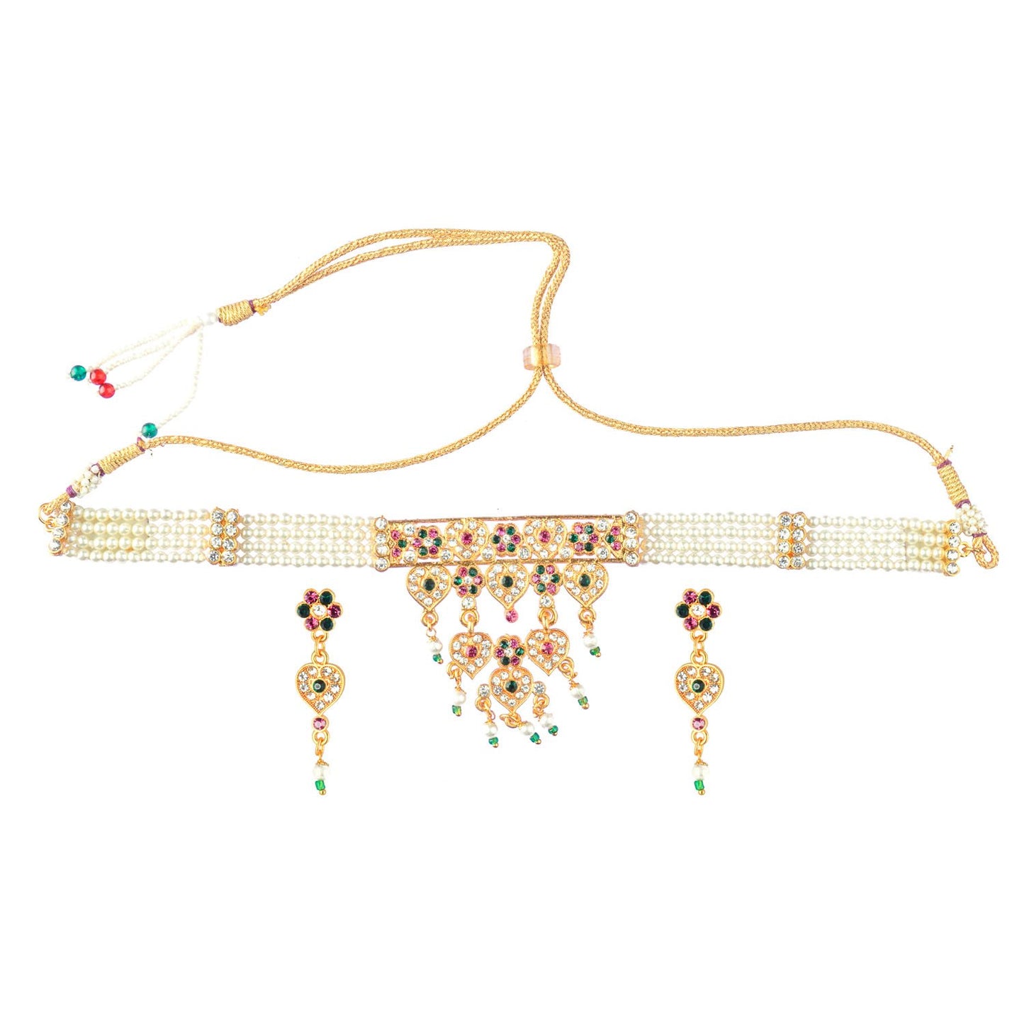 Royal Rajputi Moti Choker Chik Set