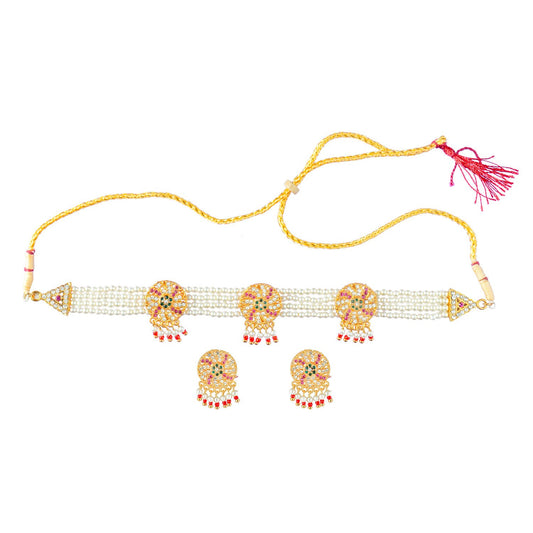 Royal Rajputi Moti Choker Chik Set