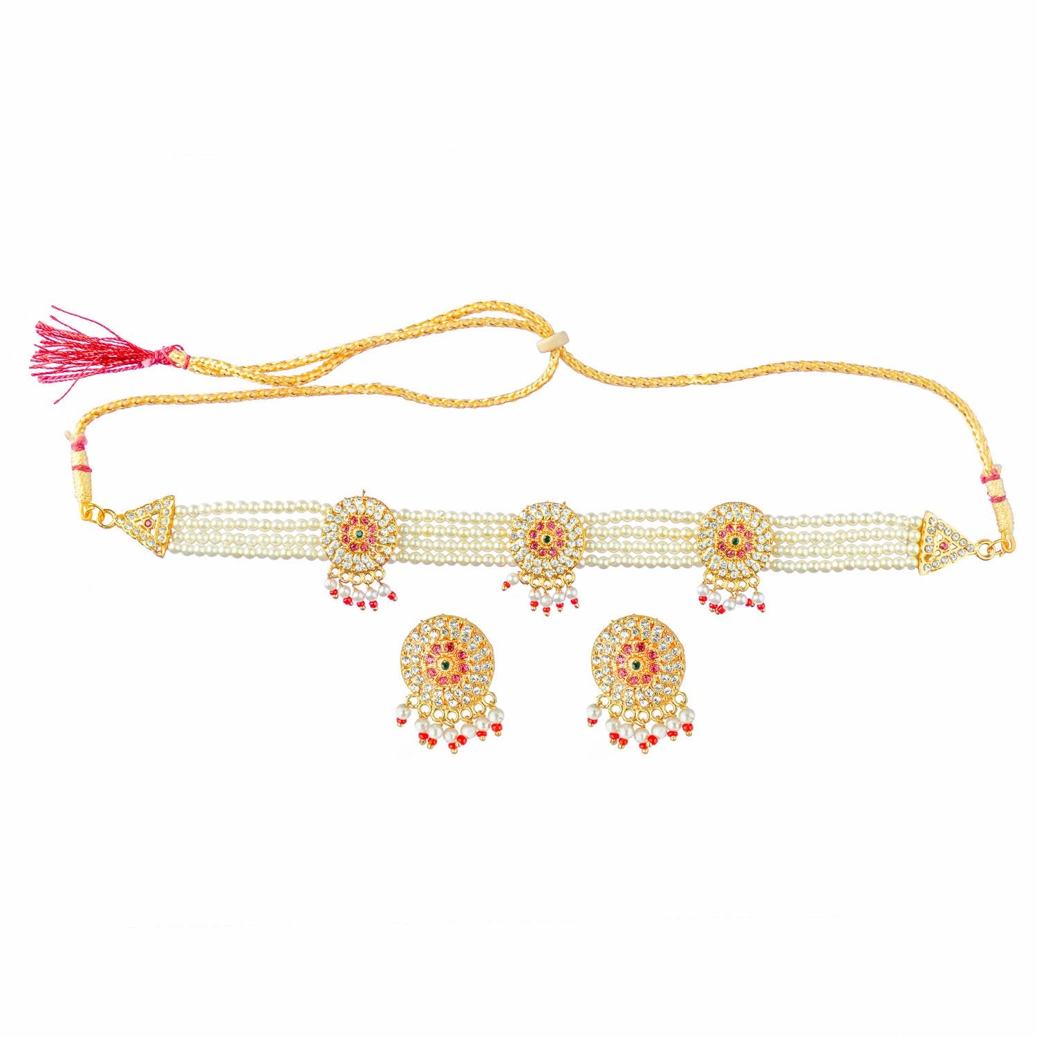 Royal Rajputi Moti Choker Chik Set