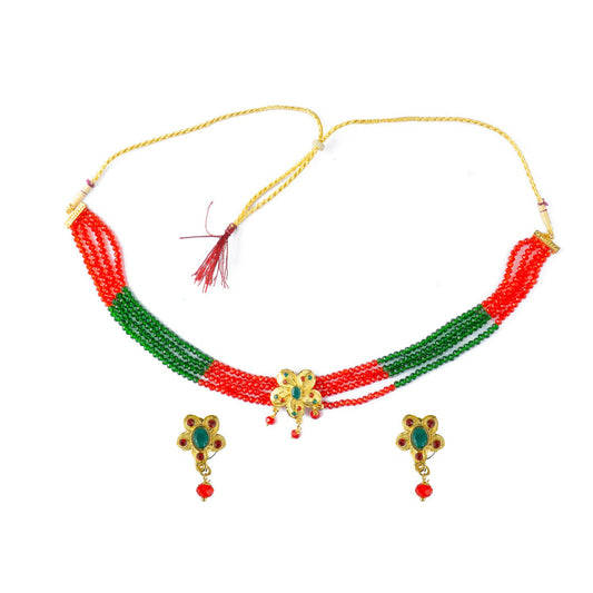 Royal Rajputi Moti Choker Chik Set