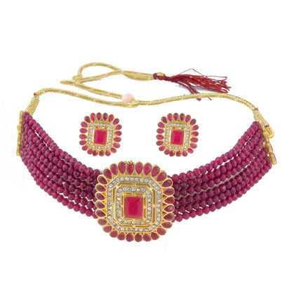 Royal Rajputi Moti Choker Chik Set