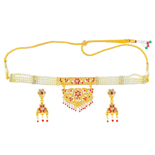 Royal Rajputi Moti Choker Chik Set