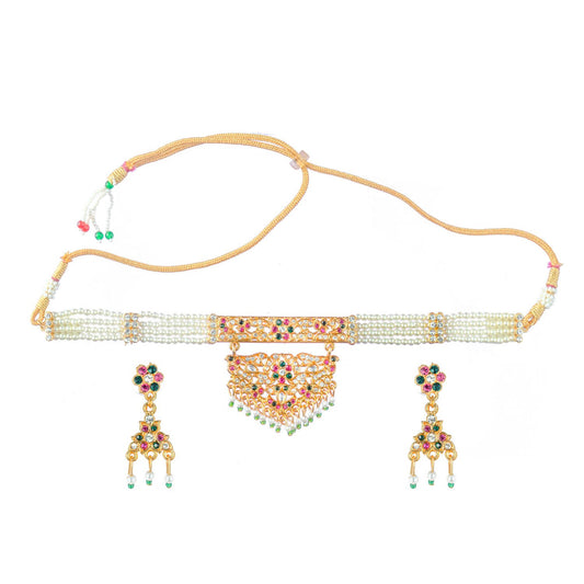 Royal Rajputi Moti Choker Chik Set