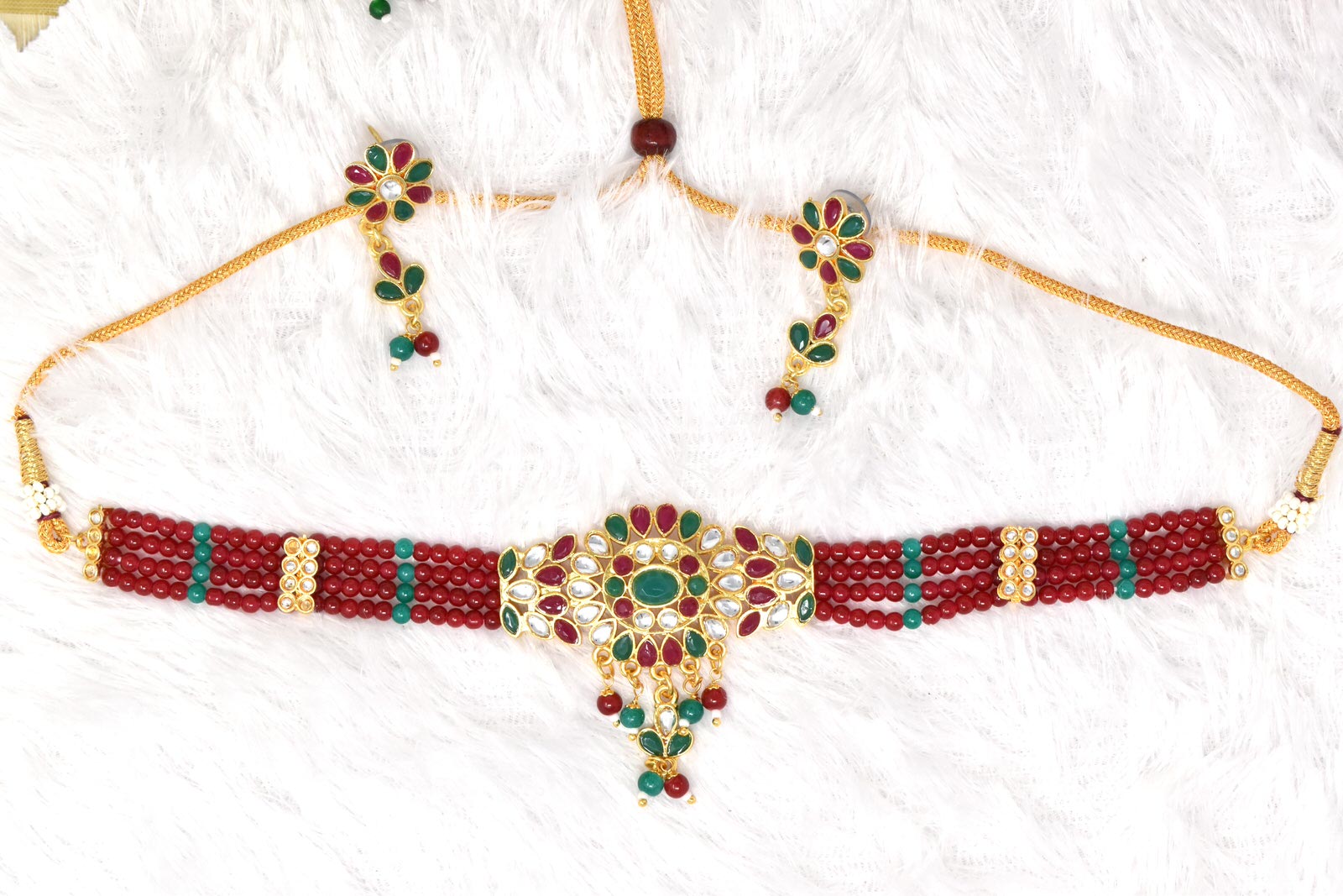 Traditional Rajasthani Multy Color Moti Choker Set