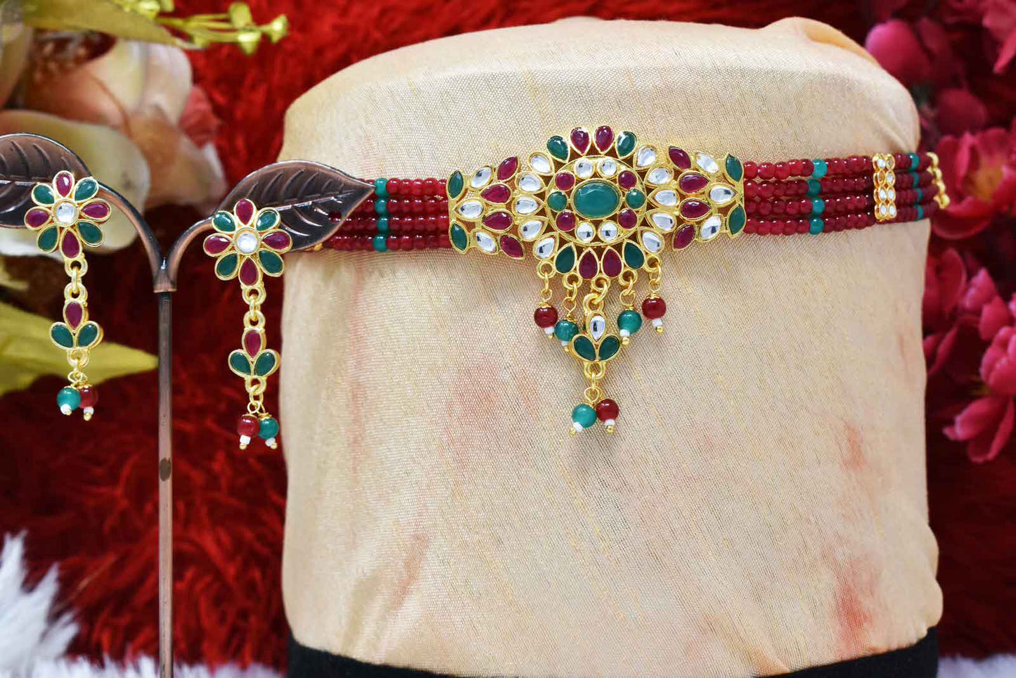 Traditional Rajasthani Multy Color Moti Choker Set