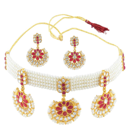 Royal Rajputi Moti Choker Chik Set