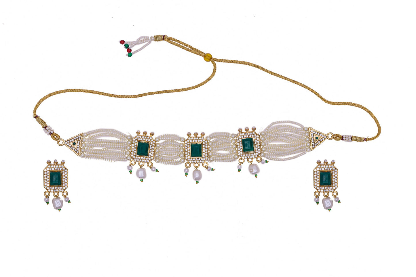 Traditional Rajputi Moti Choker Chik Set