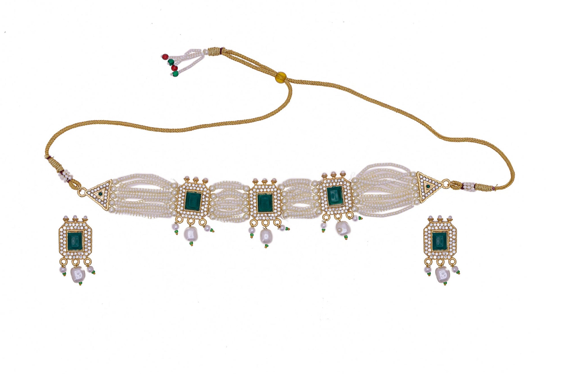 Traditional Rajputi Moti Choker Chik Set