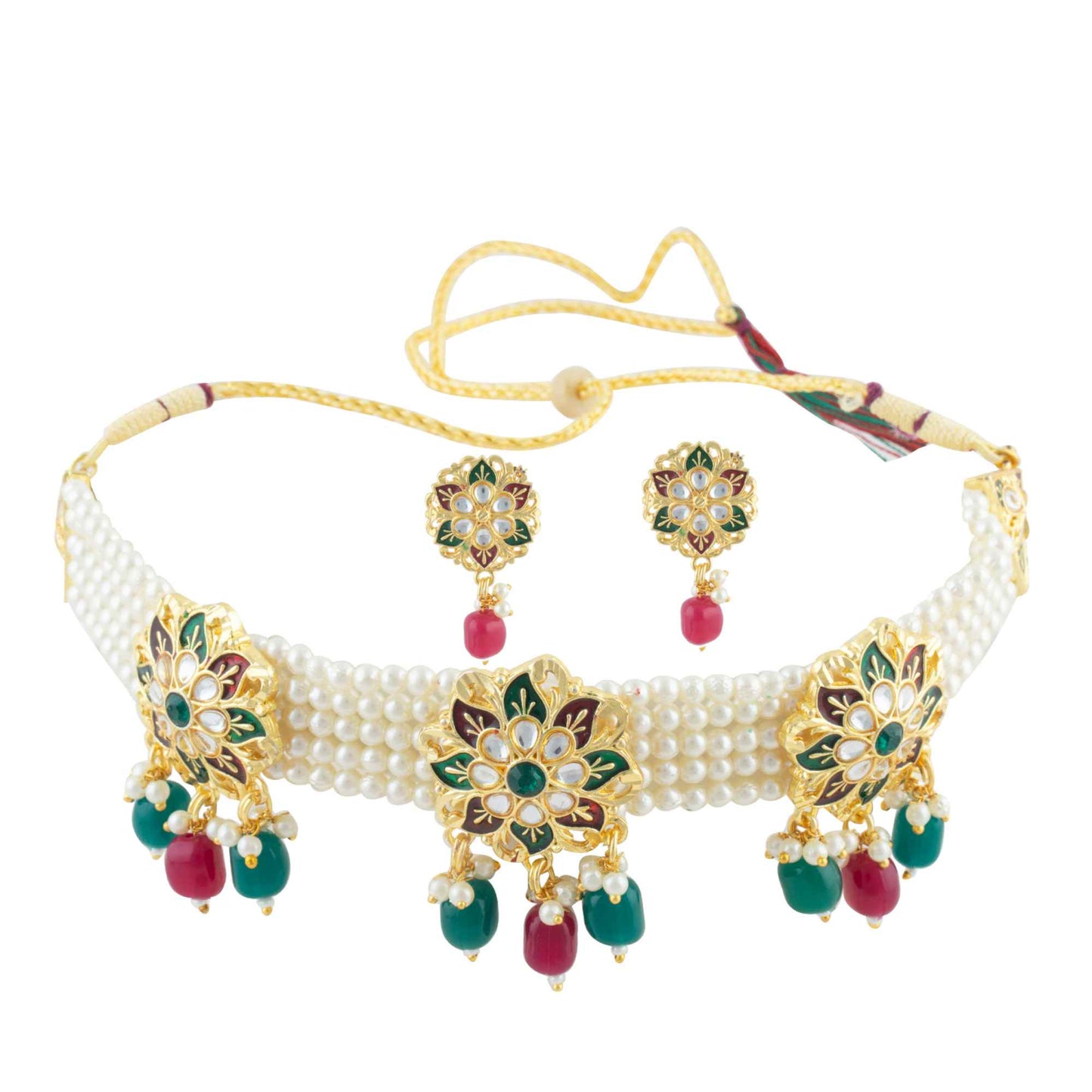 Royal Rajputi Moti Choker Chik Set