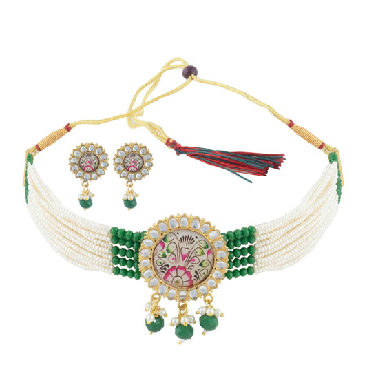 Royal Rajputi Moti Choker Chik Set