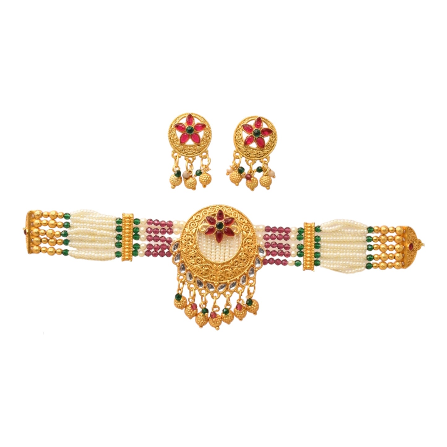 chokes set,designer jewellery,necklace,polki set,