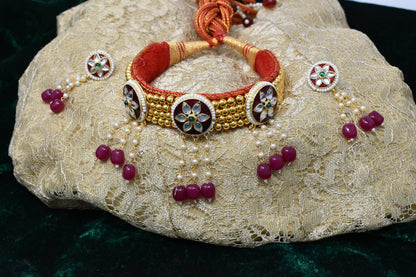 Royal Padmavati Style Kundan and Pearl Work Combo Set