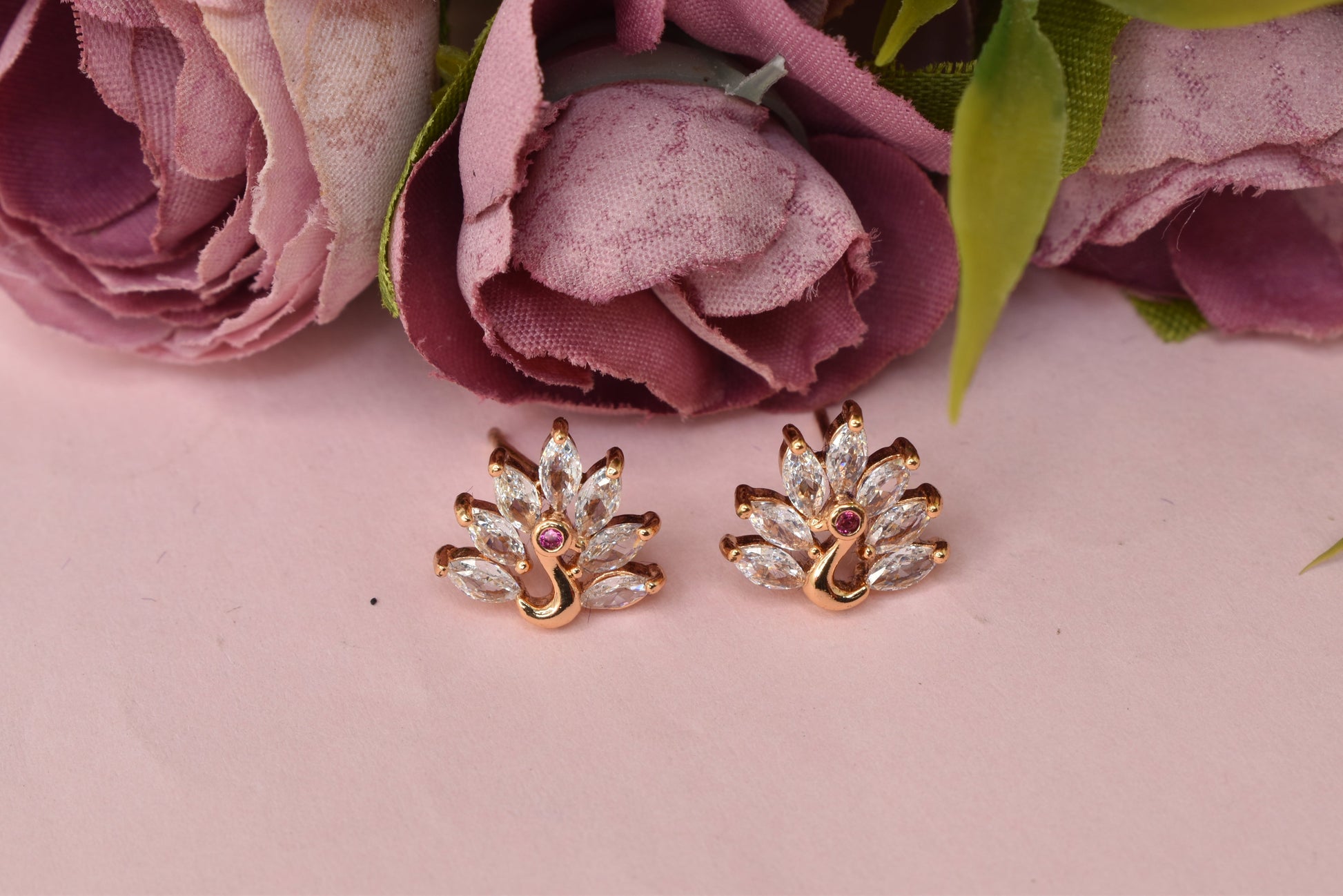 Rose gold plated earrings,bali earrings,stud,huggis,Jhumaka,jhumki big earrings,long earrings,earrings for girls,partywear earrings,bollywood earrings,wedding earrings,heavy designer earrings,