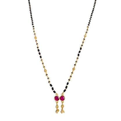 Fancy Gold Plated Delicate pink Mangalsutra