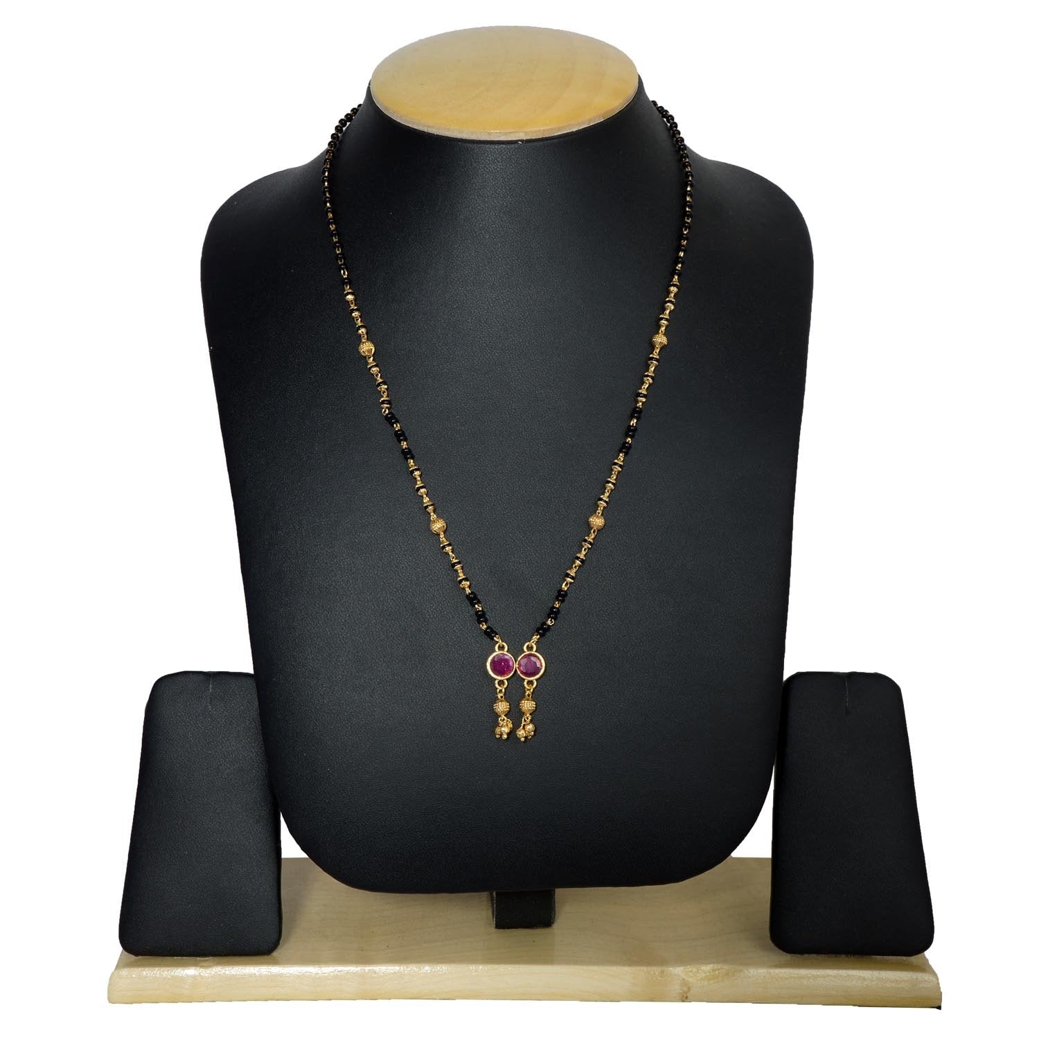 Fancy Gold Plated Delicate pink Mangalsutra
