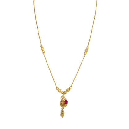 Simple Gold Plated pink color latkan Design Neckwear