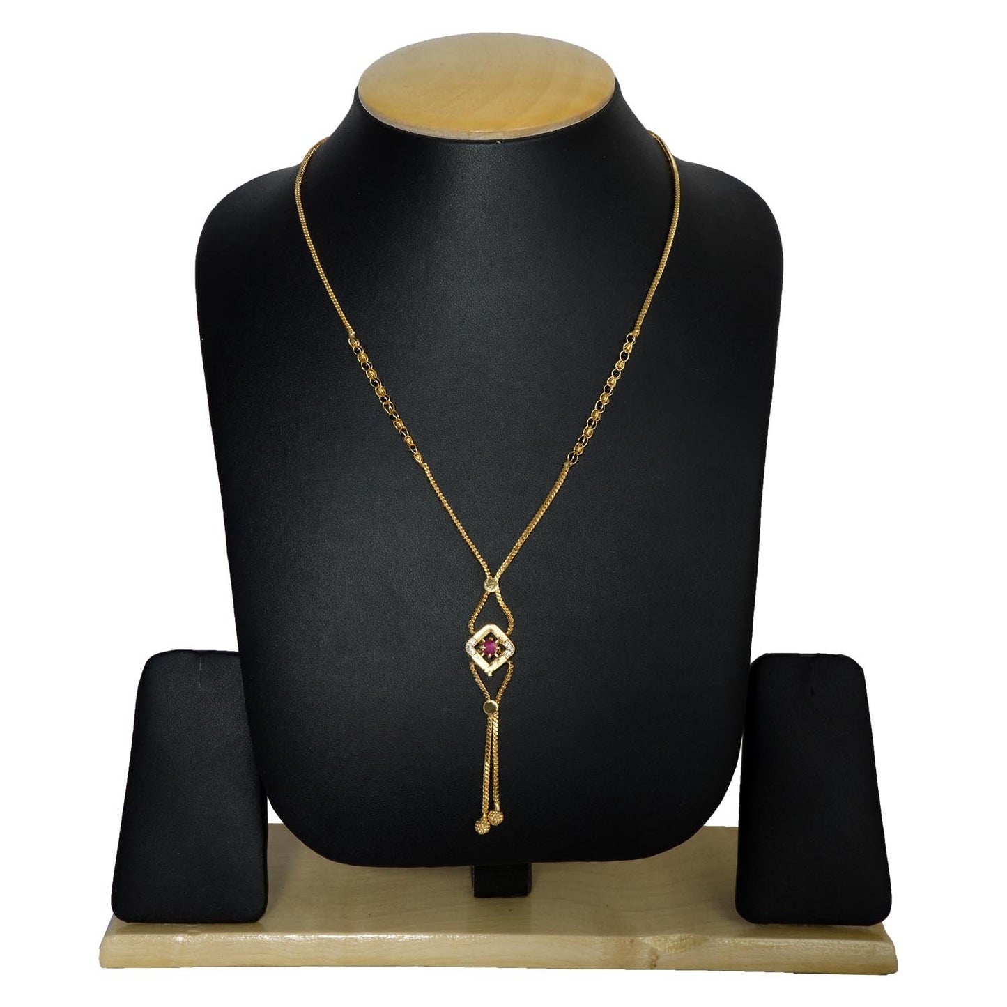 Stylish Gold Plated pink color Mangalsutra