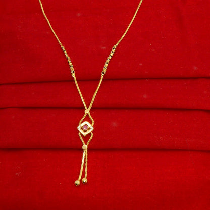 Stylish Gold Plated pink color Mangalsutra