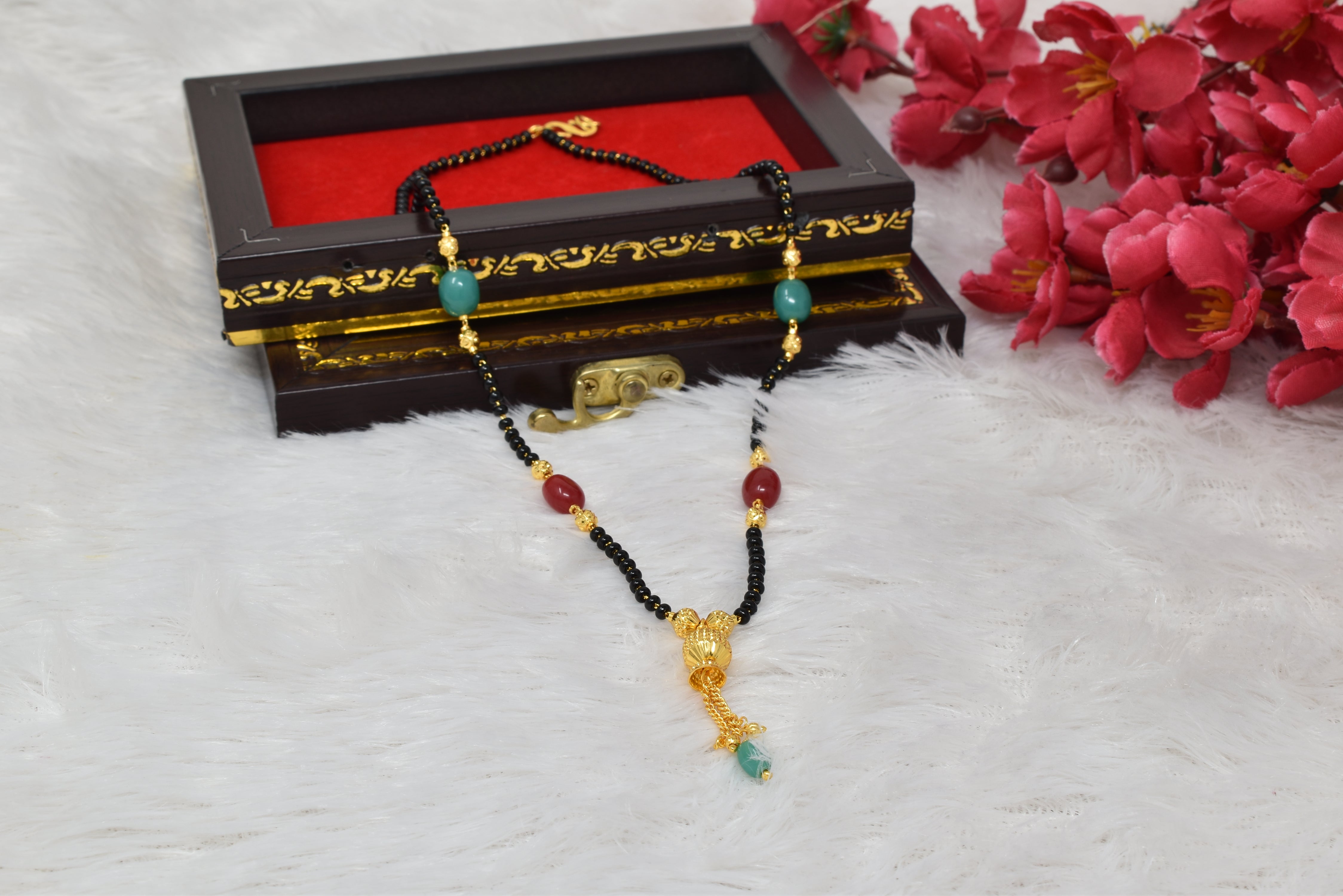Sparkling Gold plated   American Diamond Mangalsutra