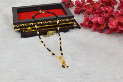 Sparkling Gold plated   American Diamond Mangalsutra