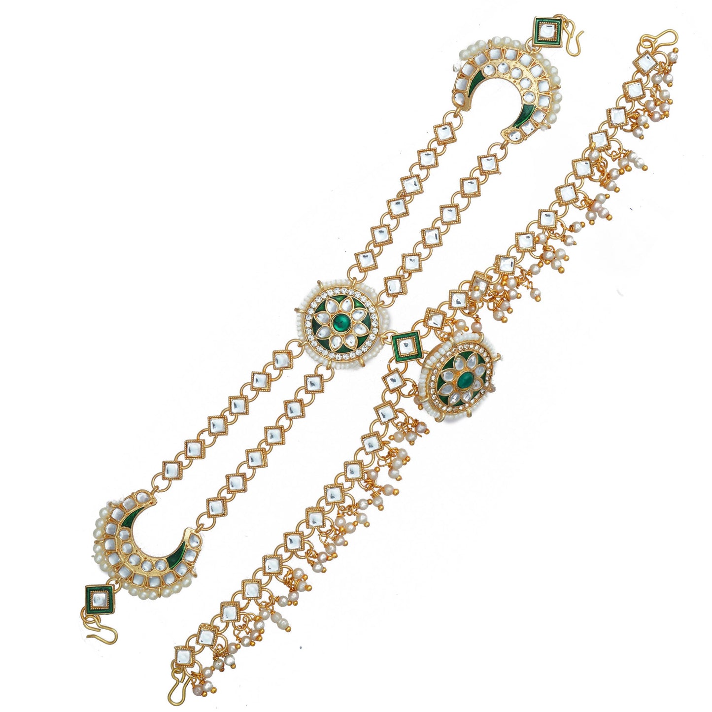 Ethnic Shishful Rajasthani Mathapatti Kundan Pearl For Women