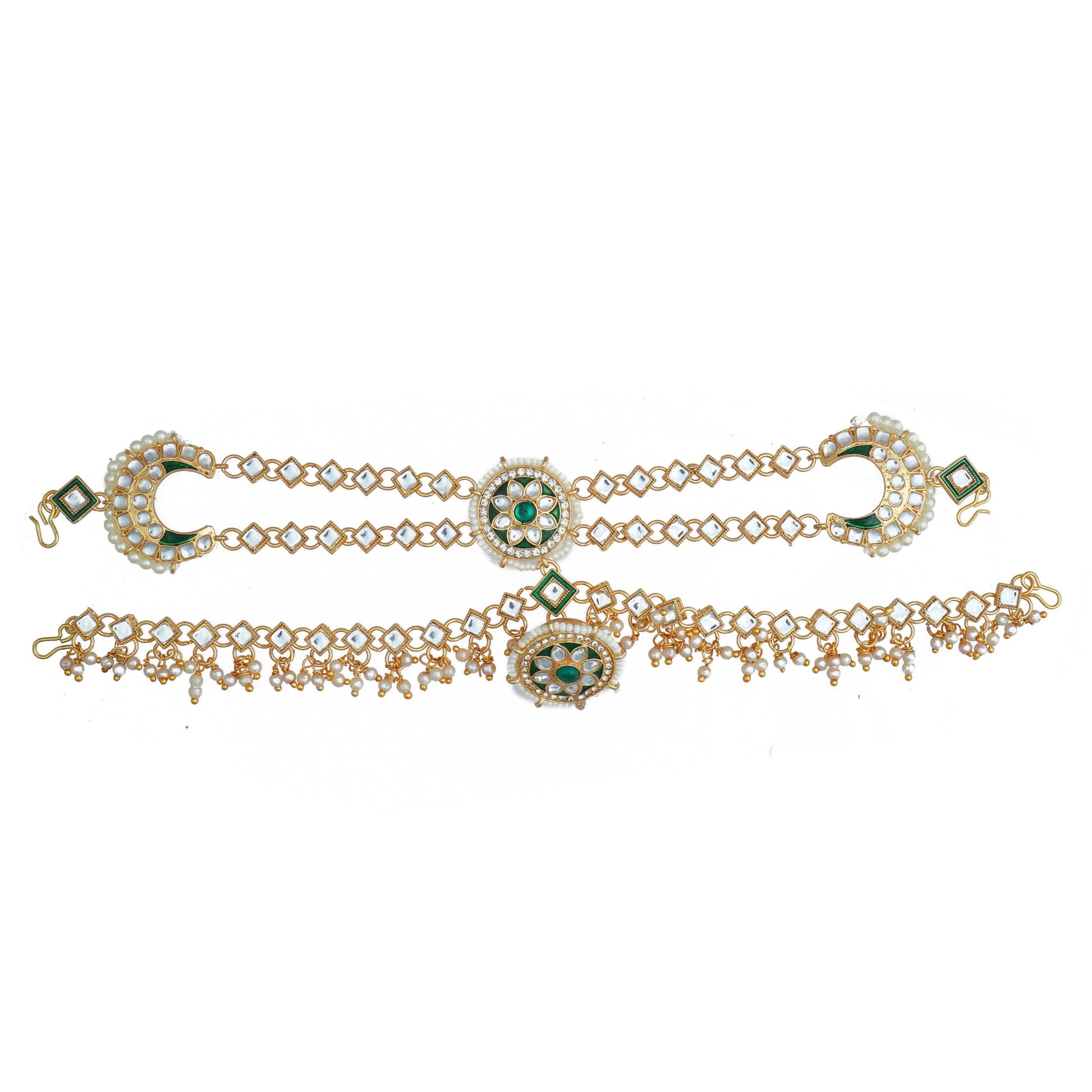 Ethnic Shishful Rajasthani Mathapatti Kundan Pearl For Women