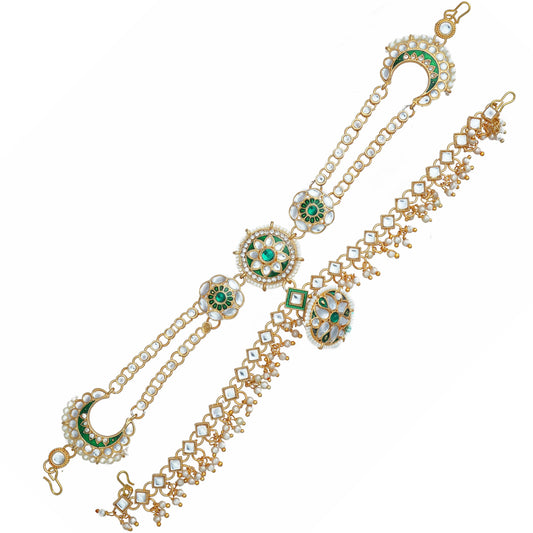 Ethnic Shishful Rajasthani Mathapatti Kundan Pearl For Women