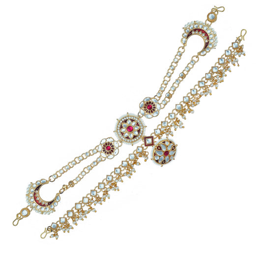 Ethnic Shishful Rajasthani Mathapatti Kundan Pearl For Women