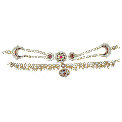 Ethnic Shishful Rajasthani Mathapatti Kundan Pearl For Women