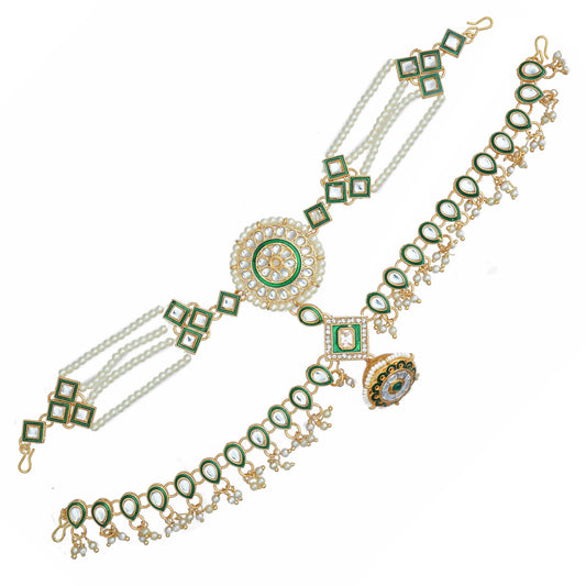 Ethnic Shishful Rajasthani Mathapatti Kundan Pearl For Women