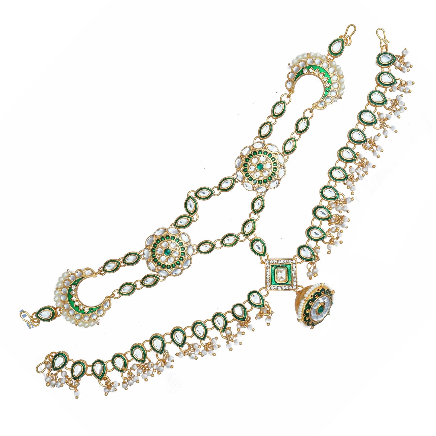 Ethnic Shishful Rajasthani Mathapatti Kundan Pearl For Women