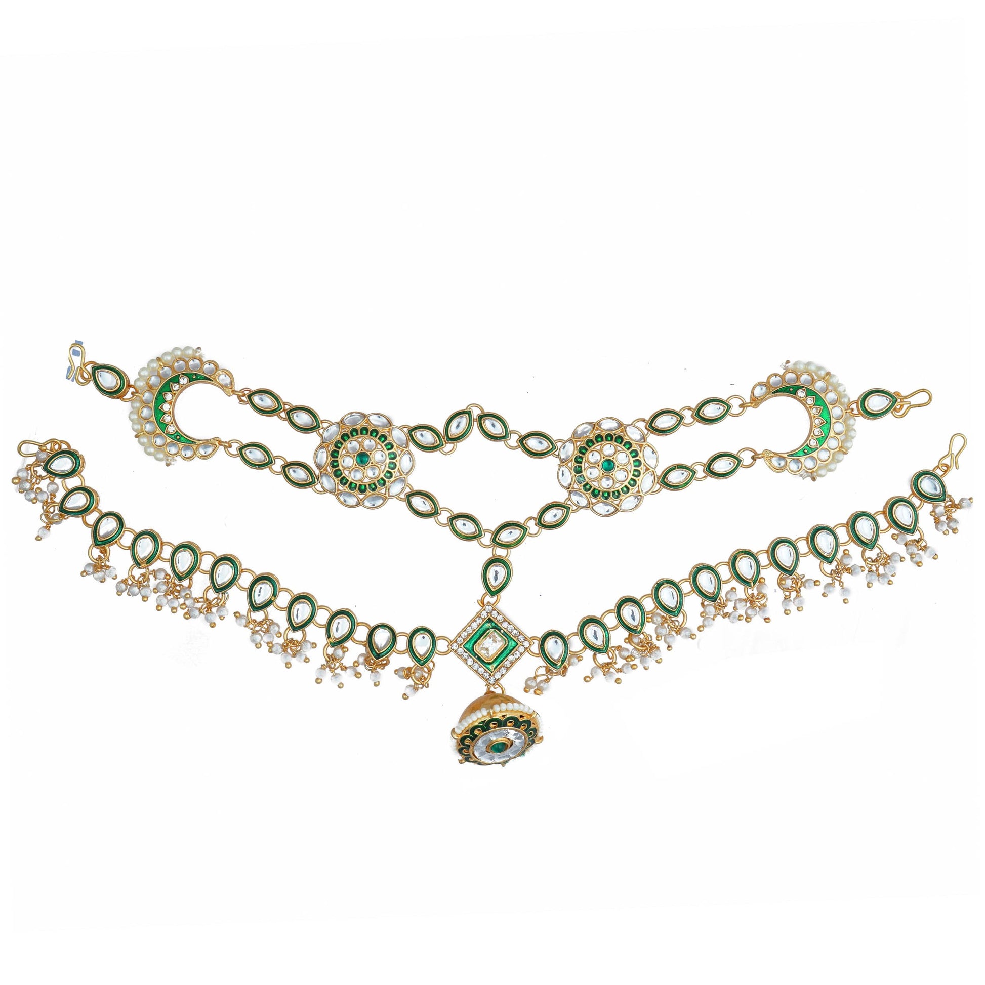 Ethnic Shishful Rajasthani Mathapatti Kundan Pearl For Women