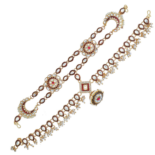 Ethnic Shishful Rajasthani Mathapatti Kundan Pearl For Women